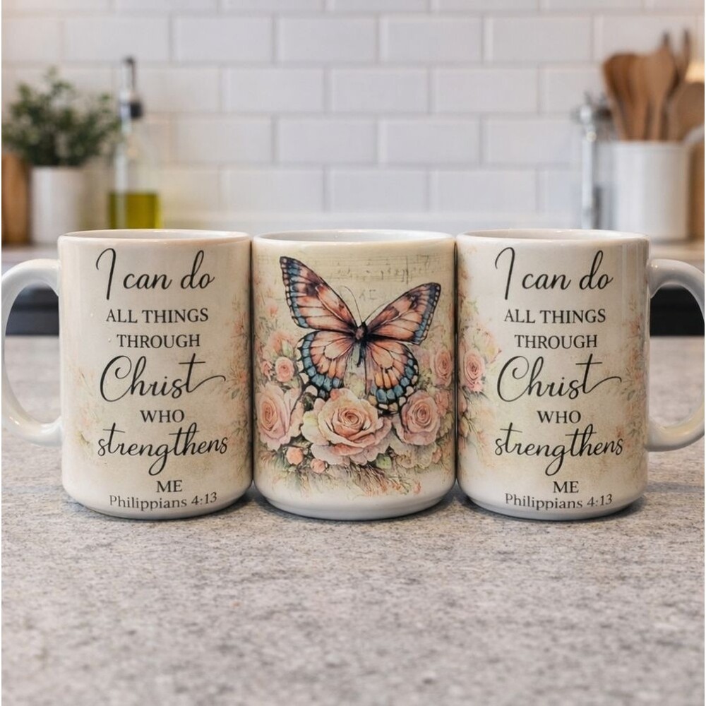 Hand-Crafted I Can Do All Things 12oz Coffee Mug - NIB